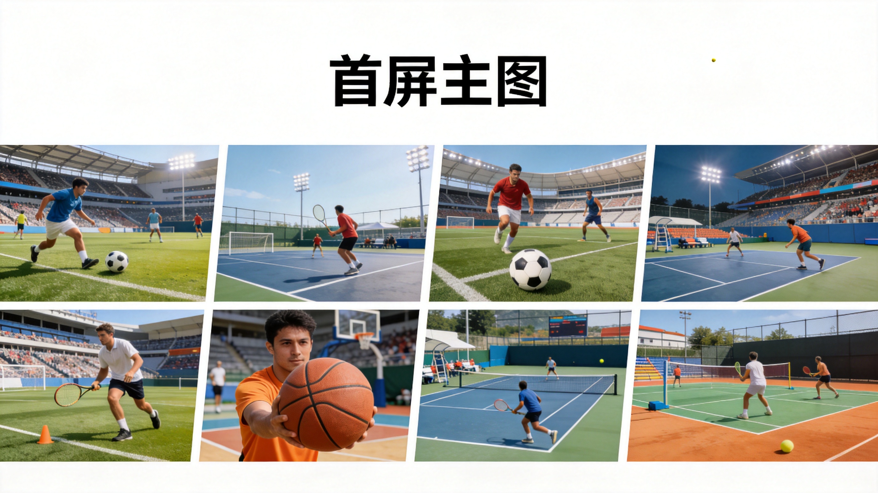 Bsports必一运动官方网站首屏主视觉，展示多项体育赛事内容聚合的运动场场景